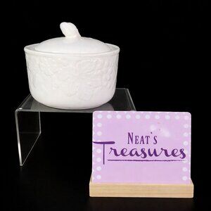 Mikasa ENGLISH COUNTRYSIDE White DP900 Grapes Basketweave Oval Lidded Sugar Bowl